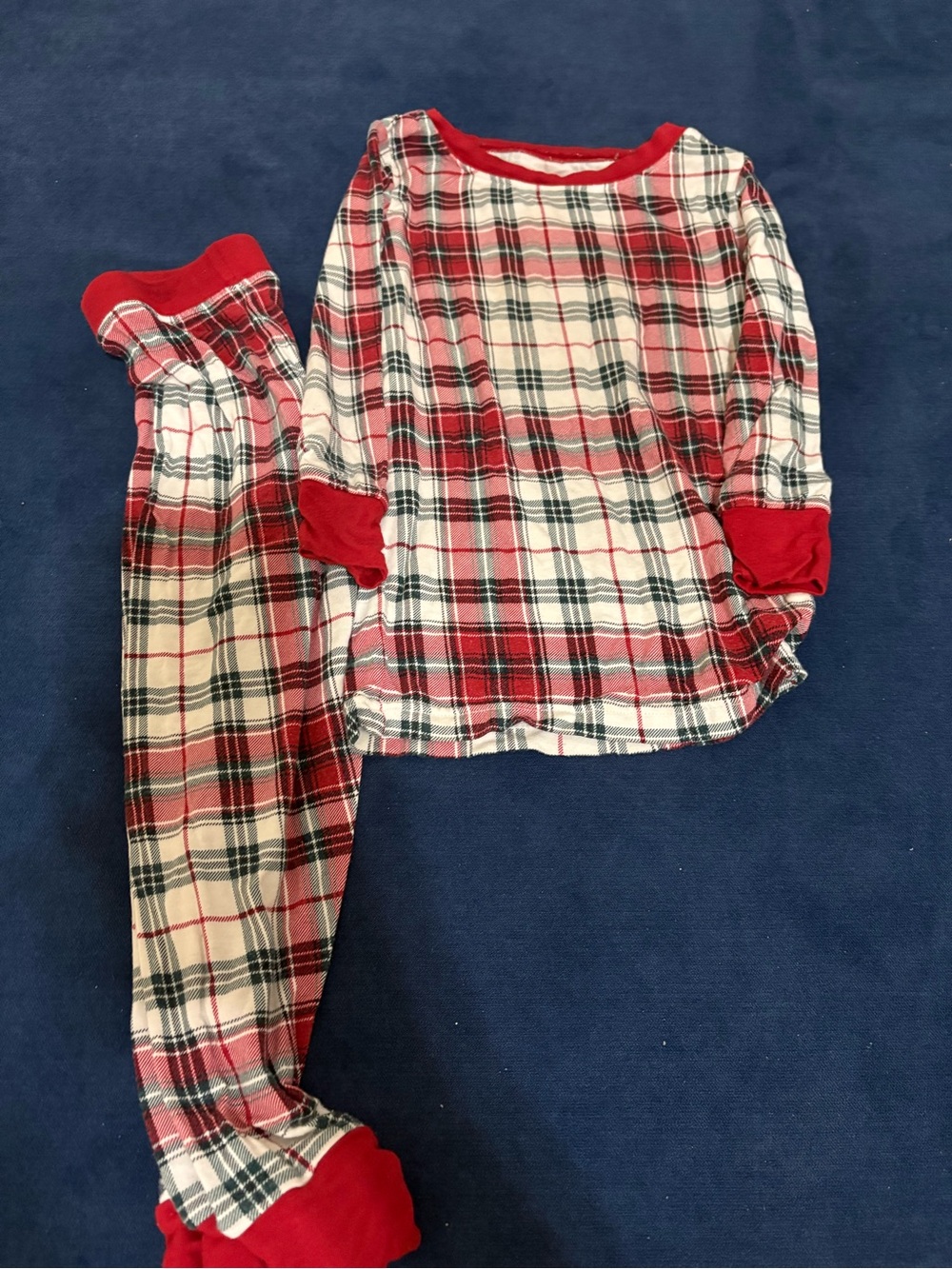 Little Sleepies Red Plaid Pajama Set with Red Trim